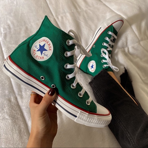 Converse Shoes - Custom Converse All Star High Top Forest Green